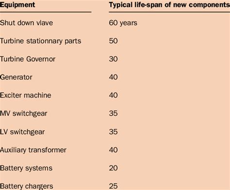 remaining equipment life expectancy